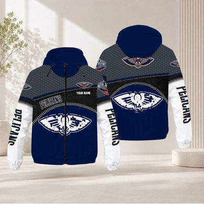 LIMITED EDITION - NEW CUSTOMIZED NBA30 NOP NEW ORLEANS PELICANS WINDBREAKER JACKET