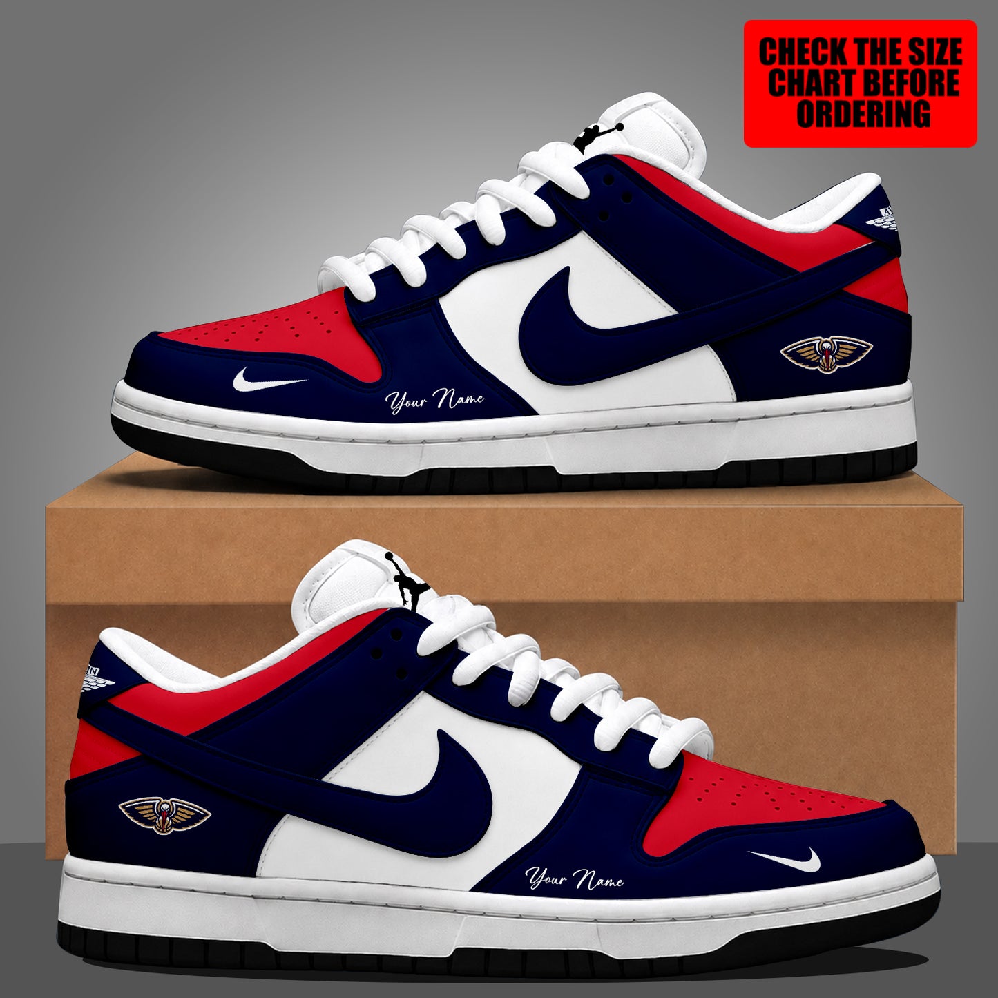 [HOT DEAL] NEW CUSTOMIZED NBA30 NOP NEW ORLEANS PELICANS DUNK LOW SHOES