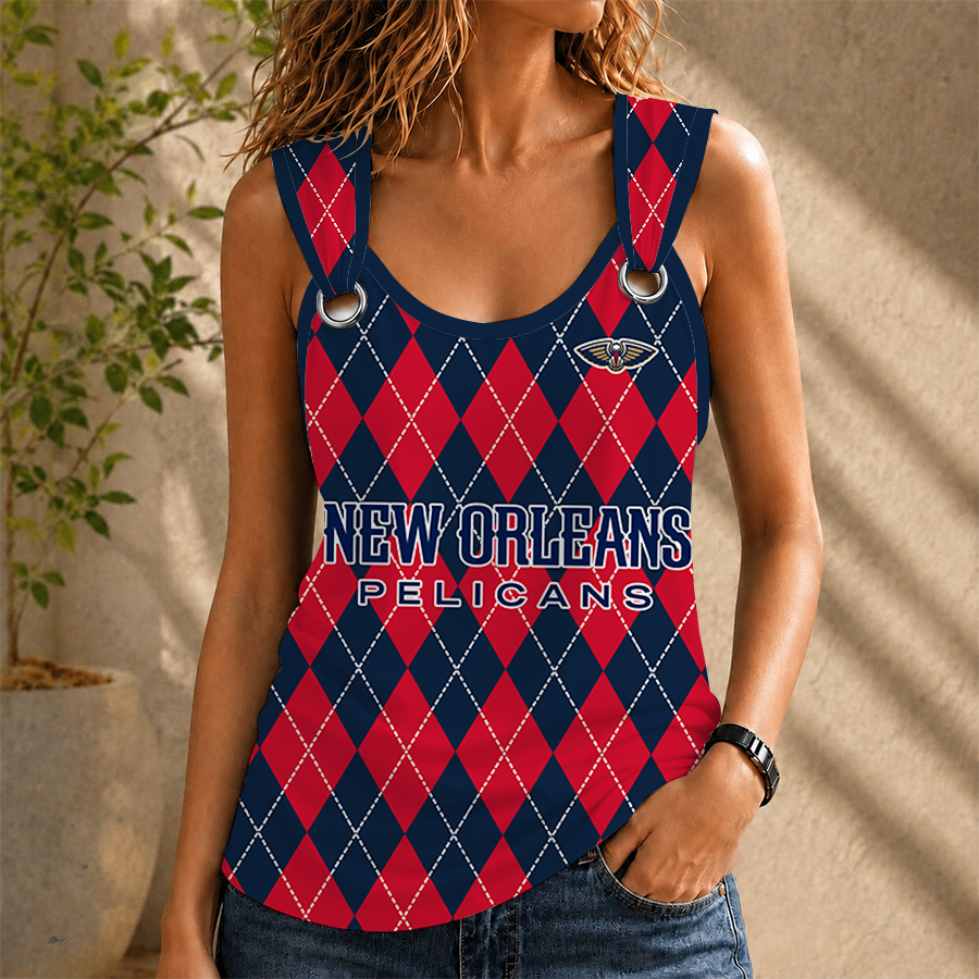 [HOT DEAL] NEW CUSTOMIZED NBA30 NOP NEW ORLEANS PELICANS O-RING SHOULDER TANK TOP