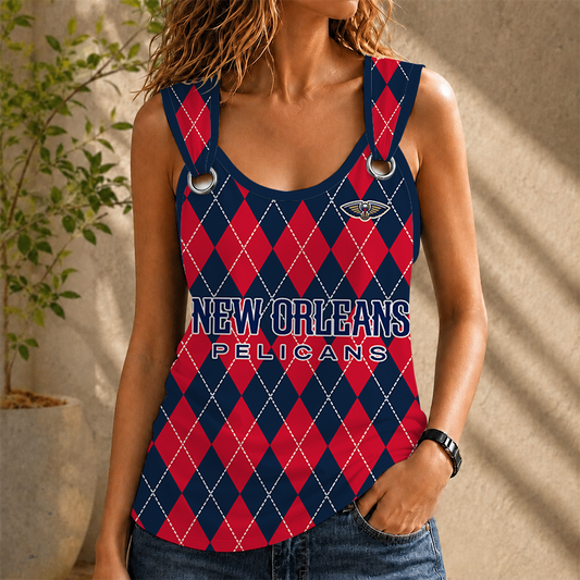 [HOT DEAL] NEW CUSTOMIZED NBA30 NOP NEW ORLEANS PELICANS O-RING SHOULDER TANK TOP