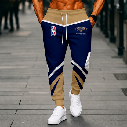LIMITED EDITION - NEW CUSTOMIZED NBA30 NOP NEW ORLEANS PELICANS SWEATPANTS