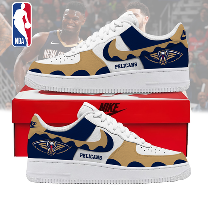 LIMITED EDITION - NEW CUSTOMIZED NBA30 NOP NEW ORLEANS PELICANS AF1 SNEAKERS