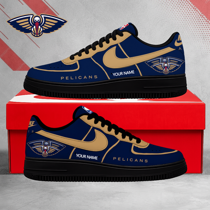 LIMITED EDITION - NEW CUSTOMIZED NBA30 NOP NEW ORLEANS PELICANS AF1 SNEAKERS