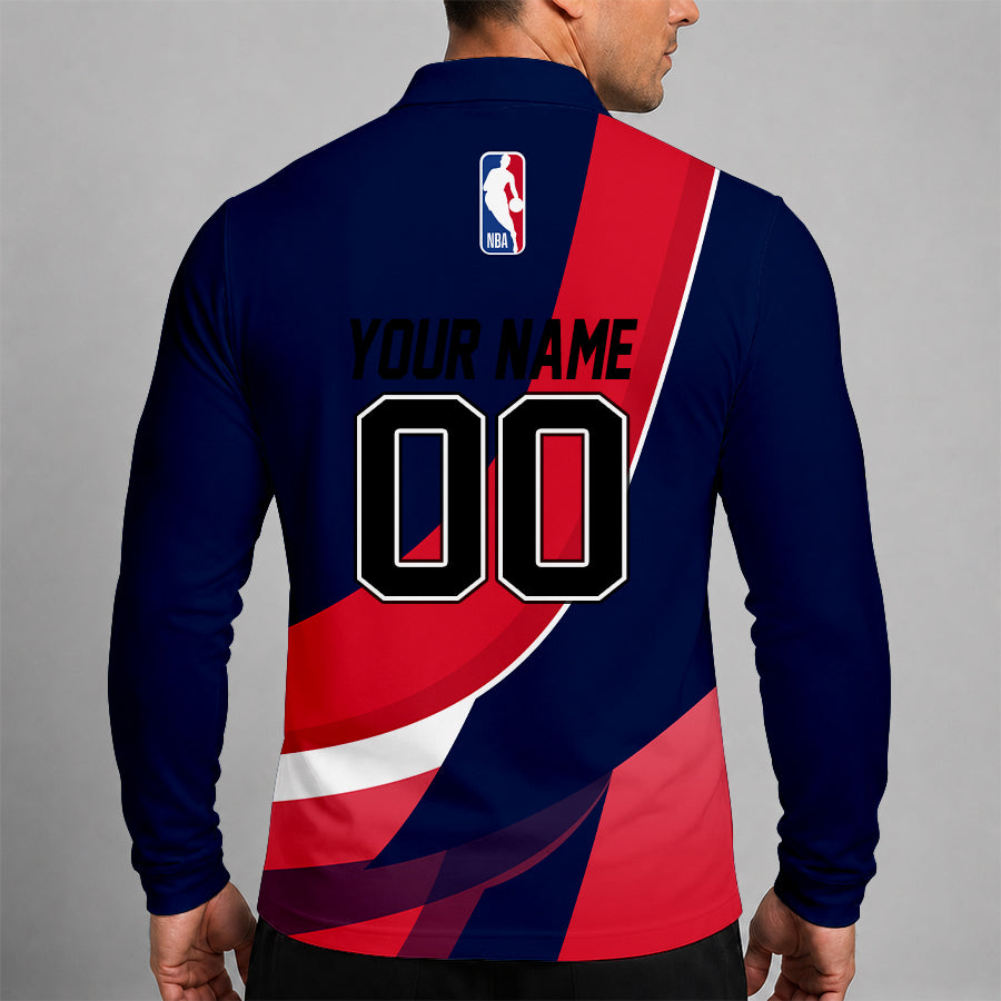 [HOT DEAL] NEW CUSTOMIZED NBA30 NOP NEW ORLEANS PELICANS MEN LONG SLEEVE POLO