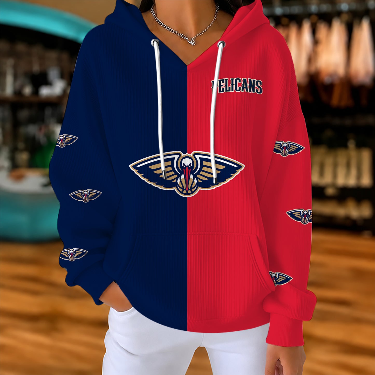 [HOT DEAL] NEW CUSTOMIZED NBA30 NOP NEW ORLEANS PELICANS  RIBBED HOODIE & SWEATSHIRT