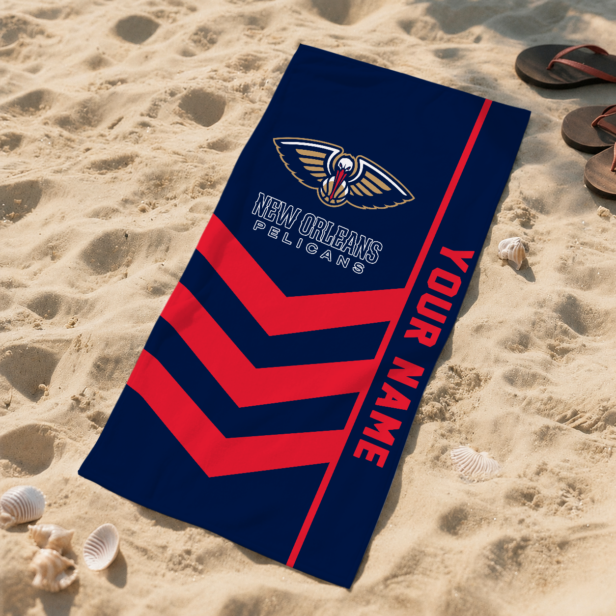 LIMITED EDITION - NEW CUSTOMIZED NBA30 NOP NEW ORLEANS PELICANS BEACH TOWEL FOR FAN