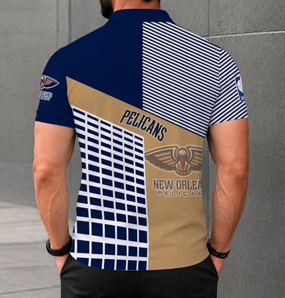 LIMITED EDITION - NEW CUSTOMIZED NBA30 NOP NEW ORLEANS PELICANS POLO SHIRT