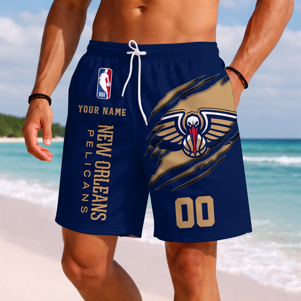 LIMITED EDITION - NEW CUSTOMIZED NBA30 NOP NEW ORLEANS PELICANS SHORT PANTS