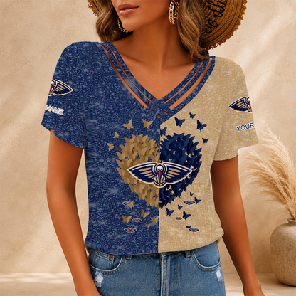LIMITED EDITION - NEW CUSTOMIZED NBA30 NOP NEW ORLEANS PELICANS V-NECK SHIRT