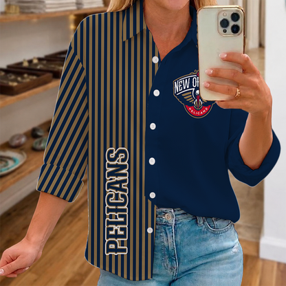LIMITED EDITION - NEW CUSTOMIZED NBA30 NOP NEW ORLEANS PELICANS WOMEN CASUAL SHIRT FOR FAN