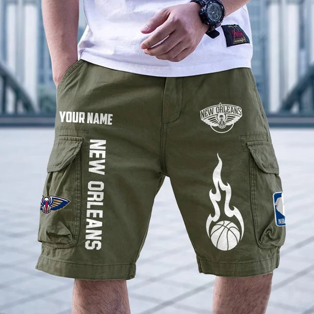 [HOT DEAL] NEW CUSTOMIZED NBA30 NOP NEW ORLEANS PELICANS CARGO SHORTS