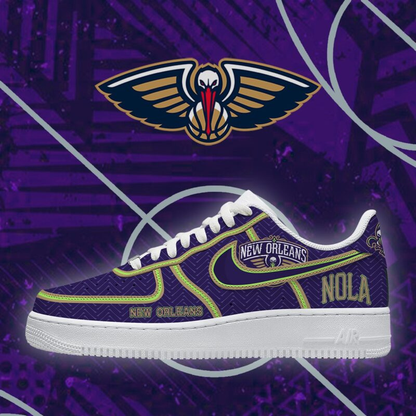LIMITED EDITION - NEW CUSTOMIZED NBA30 NOP NEW ORLEANS PELICANS AF1 SHOES