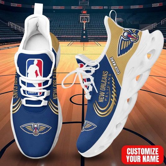 LIMITED EDITION - NEW CUSTOMIZED NBA30 NOP NEW ORLEANS PELICANS PREMIUM CLUNKY SNEAKERS