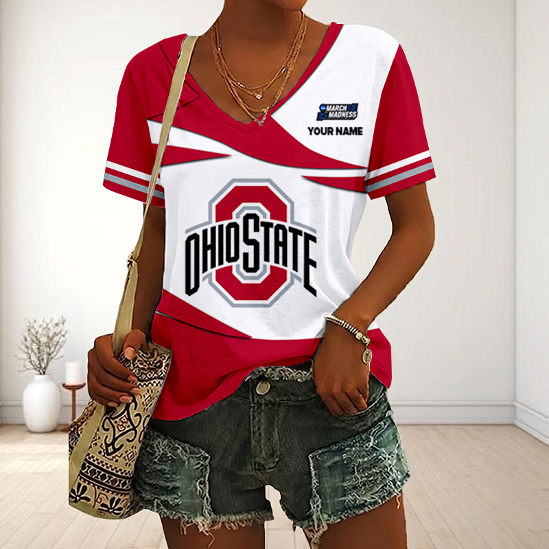 LIMITED DROP - NEW CUSTOMIZED | NCAA MAM30 OSB OS BUCKEYES V-NECK FEMALE SHIRT