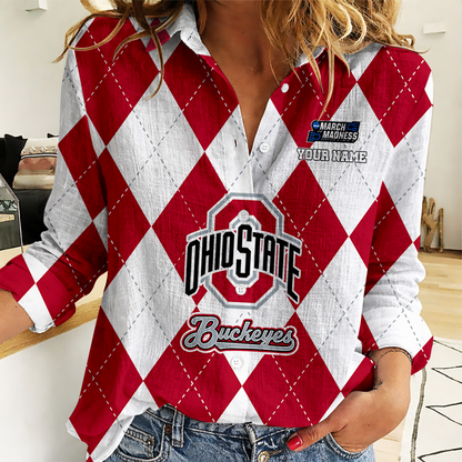 LIMITED DROP - NEW CUSTOMIZED | NCAA MAM30 OSB OS BUCKEYES WOMEN CASUAL SHIRT FOR FAN