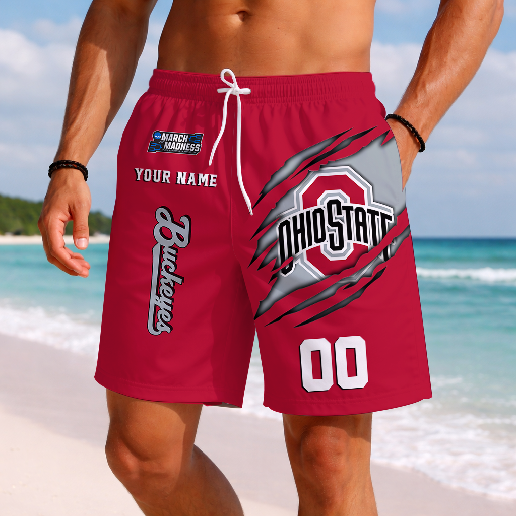 LIMITED EDITION - NEW CUSTOMIZED NCAA MAM30 OSB OHIO STATE BUCKEYES SHORT PANTS