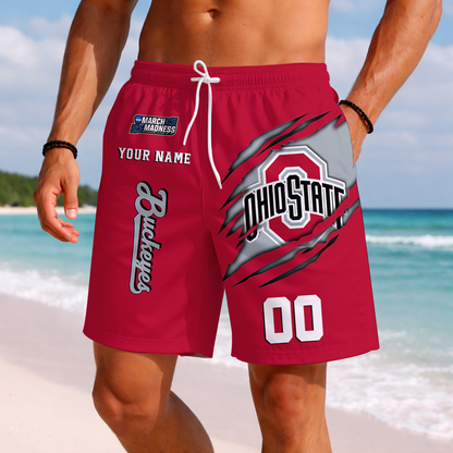 LIMITED EDITION - NEW CUSTOMIZED NCAA MAM30 OSB OHIO STATE BUCKEYES SHORT PANTS