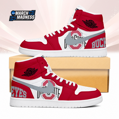 LIMITED EDITION - NEW CUSTOMIZED NCAA MAM30 OSB OHIO STATE BUCKEYES AIR JORDAN SNEAKERS