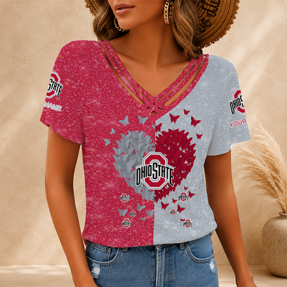 [FAN FAVORITE] NEW CUSTOMIZED NCAA MAM30 OSB OHIO STATE BUCKEYES V-NECK SHIRT