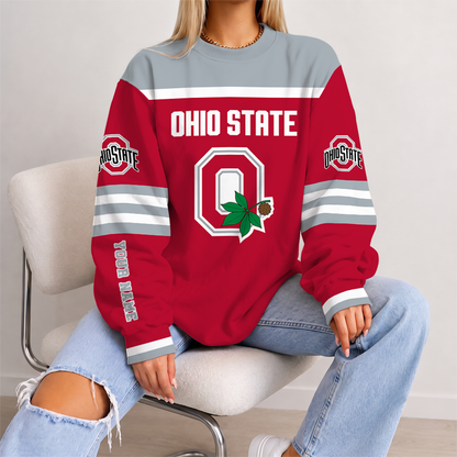 [FAN FAVORITE] NEW CUSTOMIZED NCAA MAM30 OSB OHIO STATE BUCKEYES STRAPPY UNISEX SWEATSHIRT