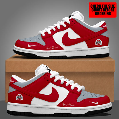 [FAN FAVORITE] NEW CUSTOMIZED NCAA MAM30 OSB OHIO STATE BUCKEYES STRAPPY DUNK LOW SHOES