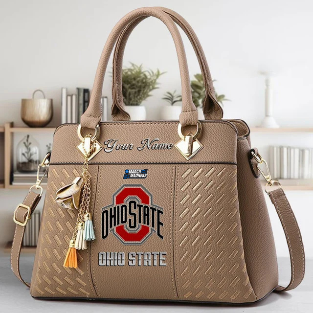 LIMITED EDITION - NEW CUSTOMIZED NCAA MAM30 OSB OHIO STATE BUCKEYES ZIP HANDBAG MULTICOLOR