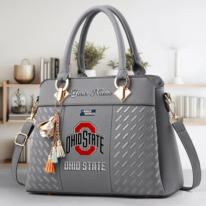 LIMITED EDITION - NEW CUSTOMIZED NCAA MAM30 OSB OHIO STATE BUCKEYES ZIP HANDBAG MULTICOLOR