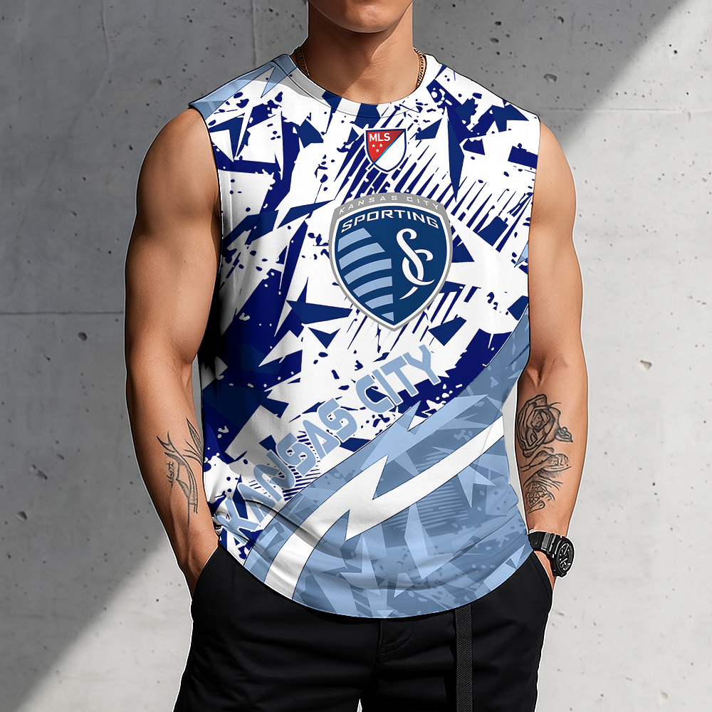 POPULAR NOW - NEW CUSTOMIZED MLS30 SKC SPORTING KANSAS CITY TANK TOP & GYM SHIRT