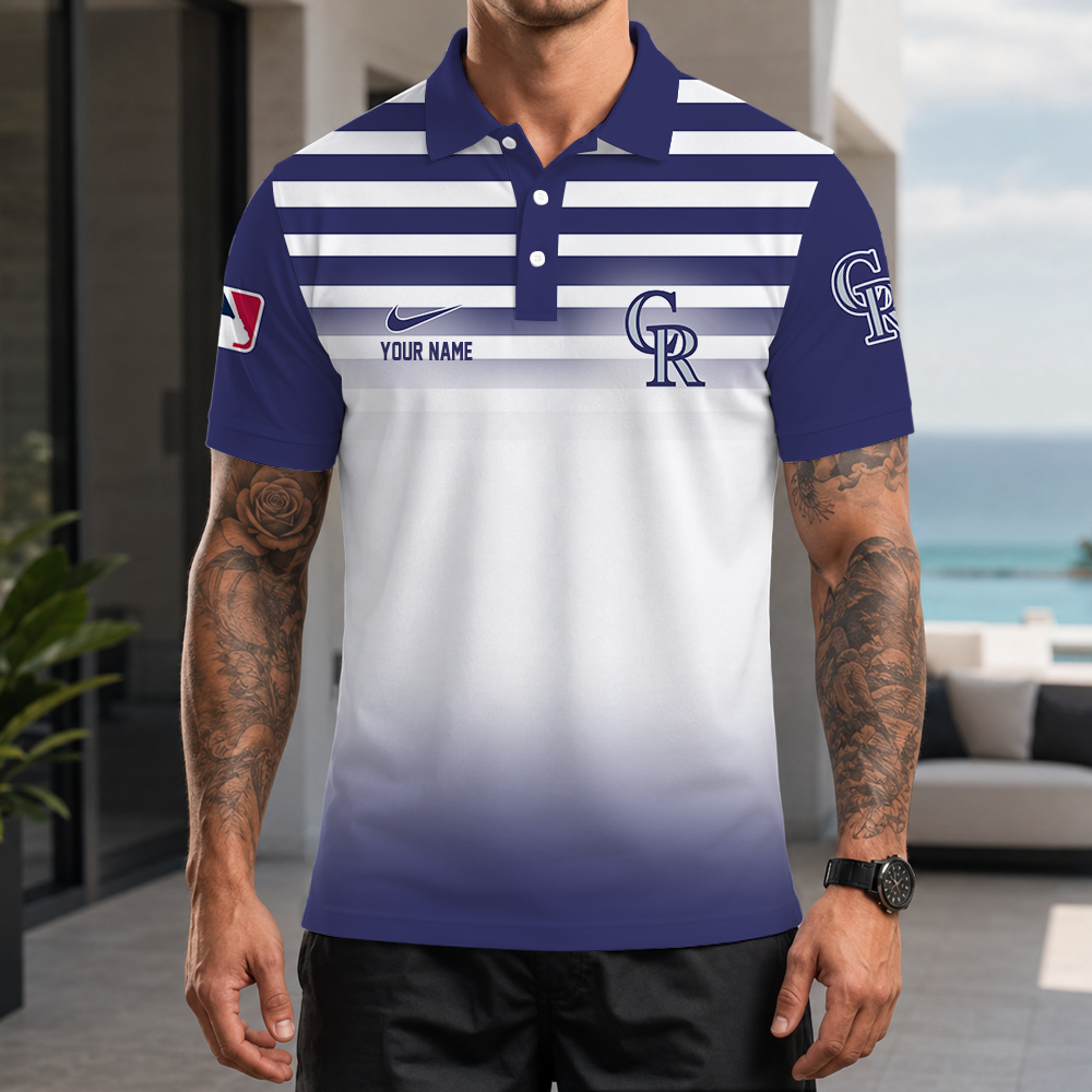 [FLASH SALE] NEW CUSTOMIZED MLB30 COR COLORADO ROCKIES POLO SHIRT