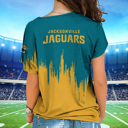 [SPECIAL OFFER] NEW CUSTOMIZED NFL30 JSJ JACKSONVILLE JAGUARS SHOULDER SHIRT