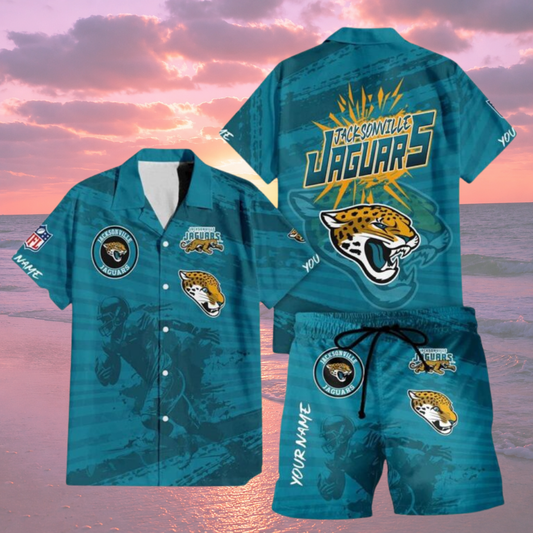 LIMITED EDITION  - NEW CUSTOMIZED NFL30 JSJ JACKSONVILLE JAGUARS UNISEX HAWAIIAN SHIRT & SHORTS SET