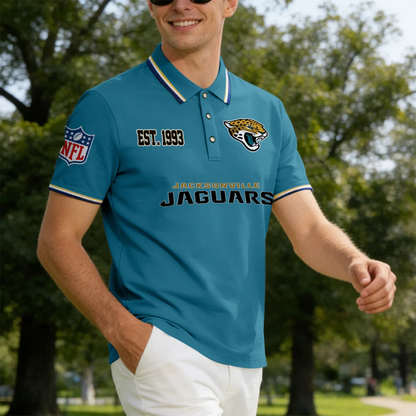 [SPECIAL OFFER] NEW CUSTOMIZED NFL30 JSJ JACKSONVILLE JAGUARS POLO SHIRT