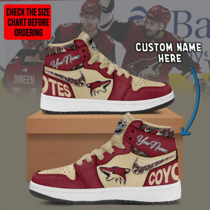 LIMITED EDITION - NEW CUSTOMIZED NHL30 AZC ARIZONA COYOTES AIR JORDAN SNEAKERS