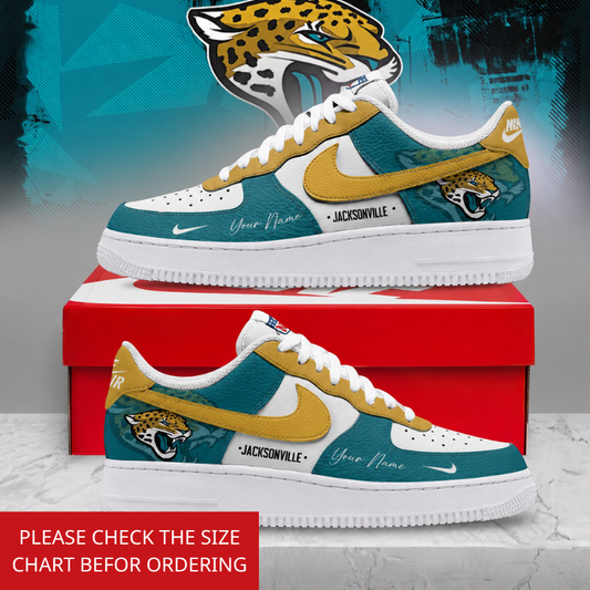 LIMITED EDITION - NEW CUSTOMIZED NFL30 JSJ JACKSONVILLE JAGUARS AF1 SHOES
