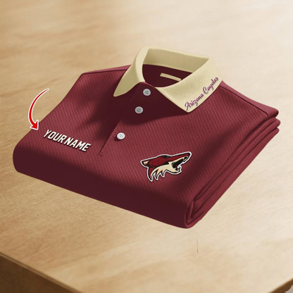 LIMITED EDITION - NEW CUSTOMIZED NHL30 AZC ARIZONA COYOTES POLO SHIRT