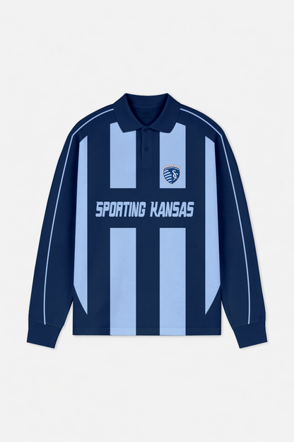 LIMITED EDITION - NEW CUSTOMIZED MLS30 SKC SKANSAS CITY LONG SLEEVE POLO