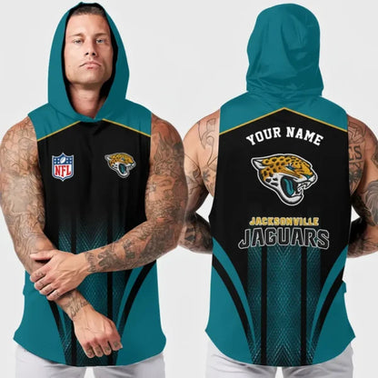 [SPECIAL OFFER] NEW CUSTOMIZED NFL30 JSJ JACKSONVILLE JAGUARS HOODED TANK TOP