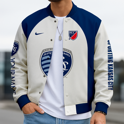 LIMITED EDITION - NEW CUSTOMIZED MLS30 SKC SKANSAS CITY SATIN VARSITY & BASEBALL JACKET