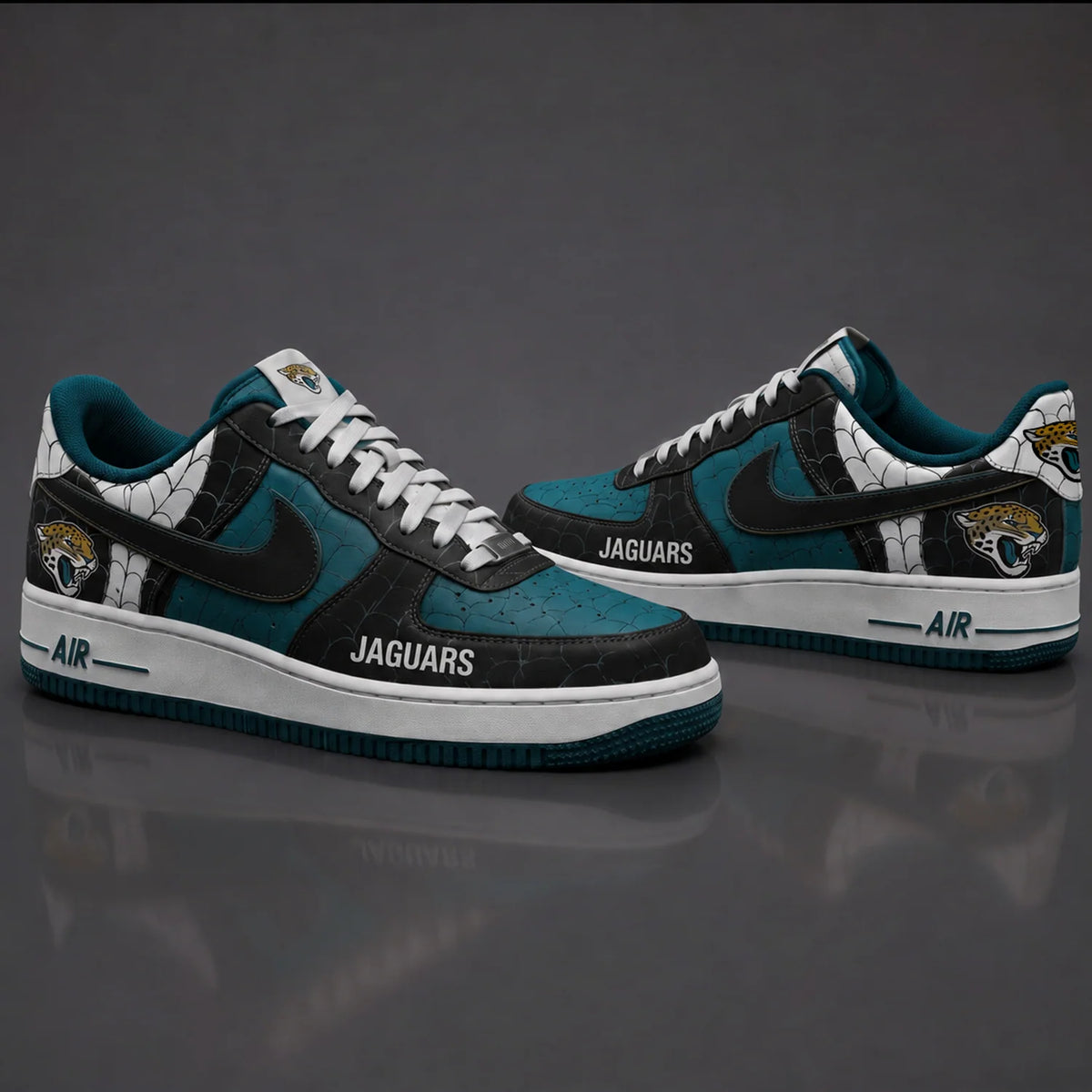 [SPECIAL OFFER] NEW CUSTOMIZED NFL30 JSJ JACKSONVILLE JAGUARS x SPIDER AF1 SHOES