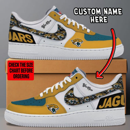 LIMITED EDITION - NEW CUSTOMIZED NFL30 JSJ JACKSONVILLE JAGUARS AF1 SNEAKERS