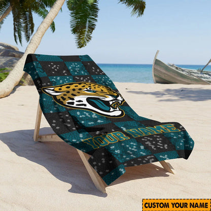 LIMITED EDITION - NEW CUSTOMIZED NFL30 JSJ JACKSONVILLE JAGUARS BEACH TOWEL