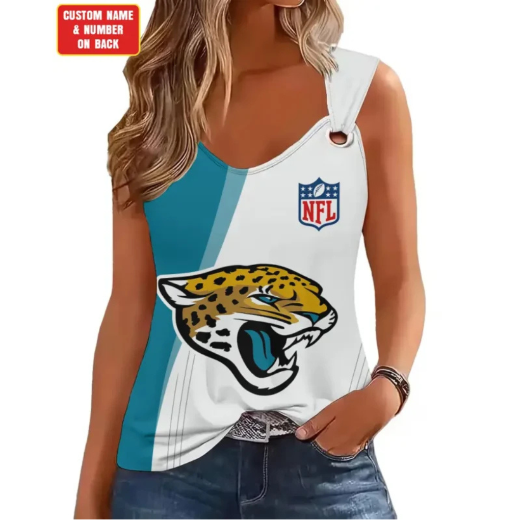 [SPECIAL OFFER] NEW CUSTOMIZED NFL30 JSJ JACKSONVILLE JAGUARS O-RING SHOULDER TANK TOP