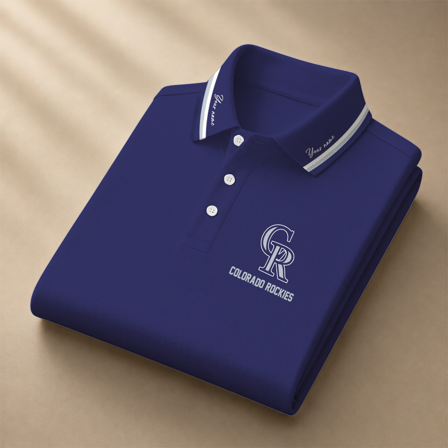 LIMITED EDITION - NEW CUSTOMIZED MLB30 COR COLORADO ROCKIES POLO SHIRT