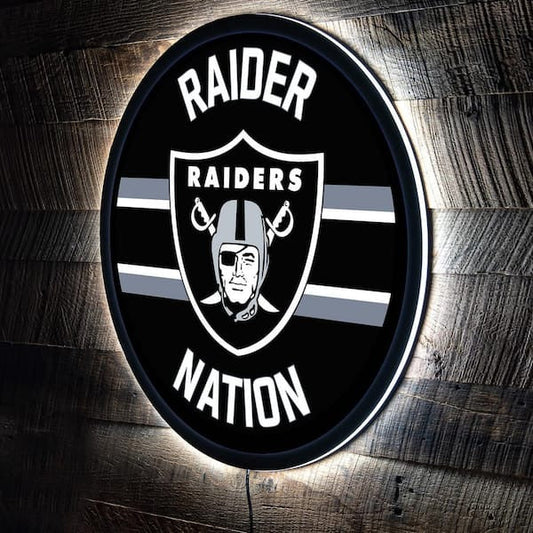 LIMITED EDITION - NEW PREMIUM NFL07 LVR LAS VEGAS RAIDERS LED LIGHT WALL DECOR