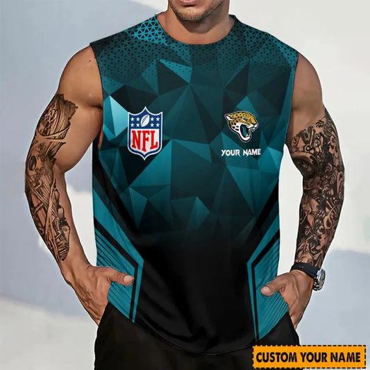 LIMITED EDITION - NEW CUSTOMIZED NFL30 JSJ JACKSONVILLE JAGUARS MEN'S GYM SHIRT