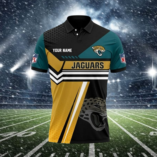 LIMITED EDITION - NEW CUSTOMIZED NFL30 JSJ JACKSONVILLE JAGUARS POLO SHIRT