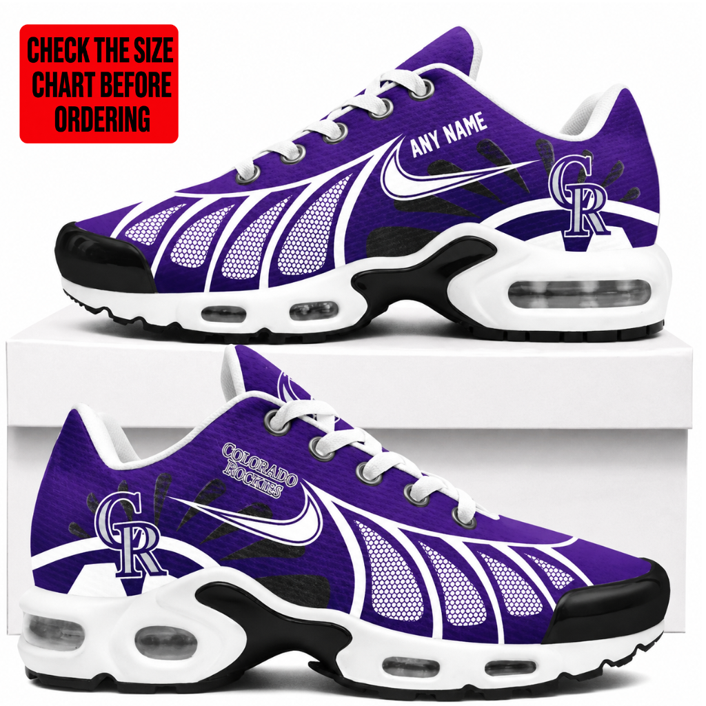 LIMITED EDITION - NEW CUSTOMIZED MLB30 COR COLORADO ROCKIES AIR MAX PLUS SNEAKERS