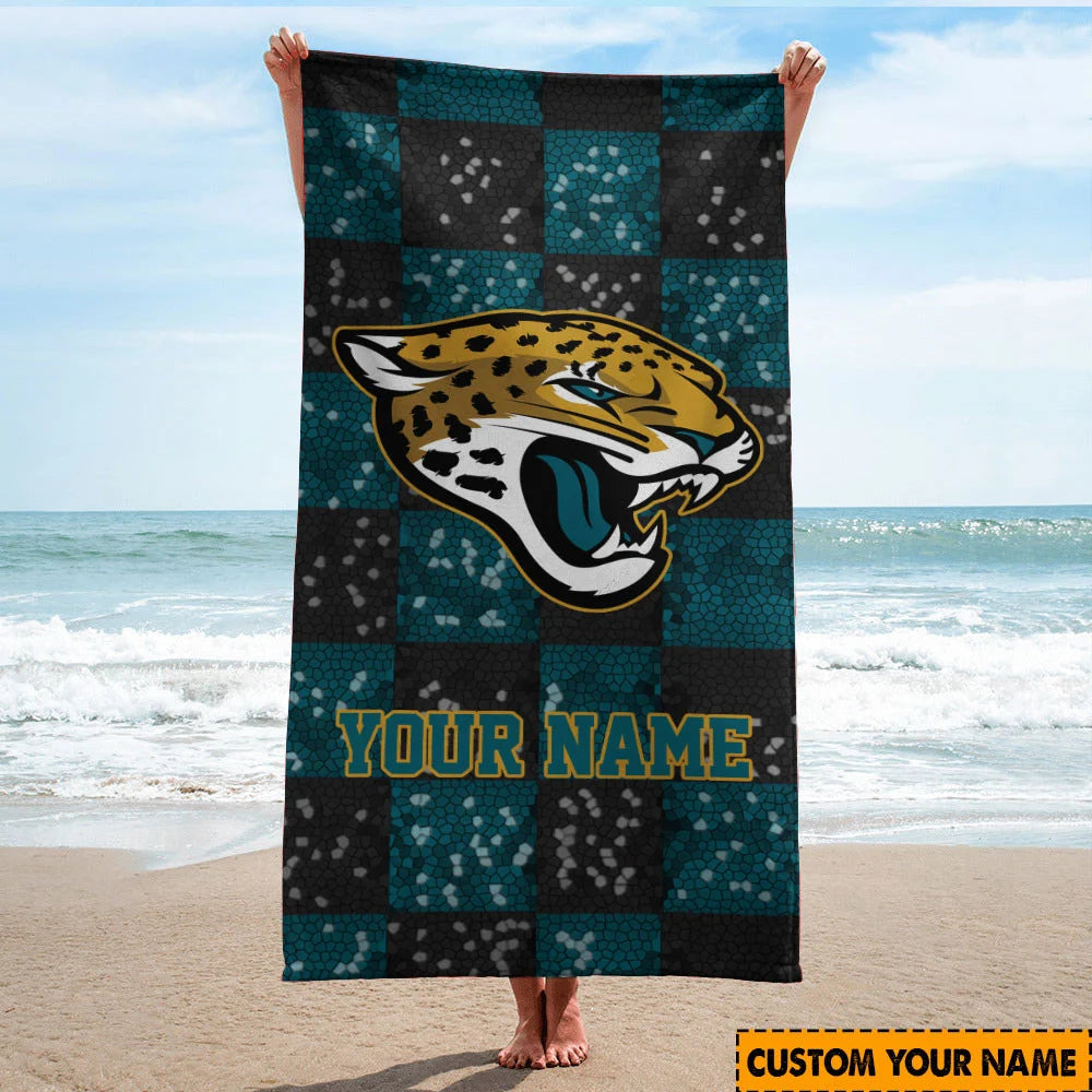 LIMITED EDITION - NEW CUSTOMIZED NFL30 JSJ JACKSONVILLE JAGUARS BEACH TOWEL
