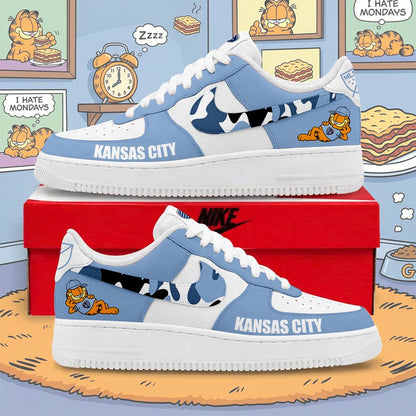 FINAL SALE - NEW CUSTOMIZED MLS30 SKC SKANSAS CITY x GARFIELD AF1 SNEAKERS