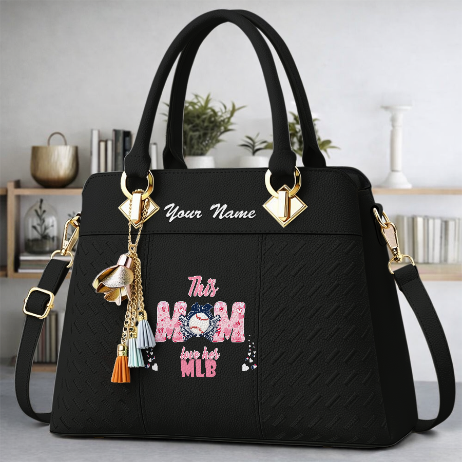 LIMITED EDITION - NEW CUSTOMIZED MLB31 MAJOR LEAGUE BASEBALL ZIP HANDBAG MULTICOLOR